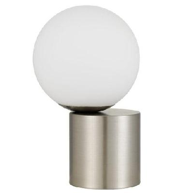 setra modern table desk lamp light glass metal nickel polished 