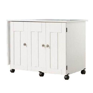 sewing/craft mobile cart table multi purpose storage unit - soft white