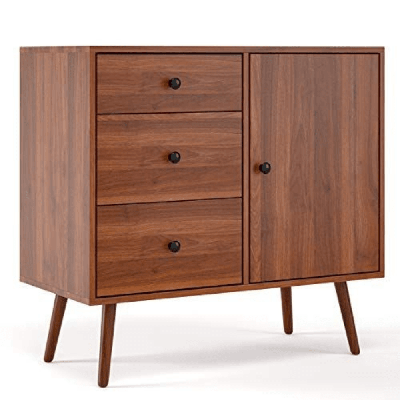 classic sideboard buffet unit lowboy storage cabinet - walnut