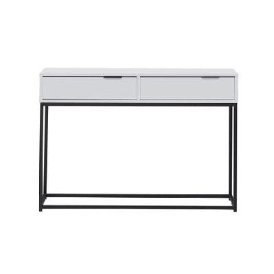 shia hallway console hall table 2-drawers - white/black