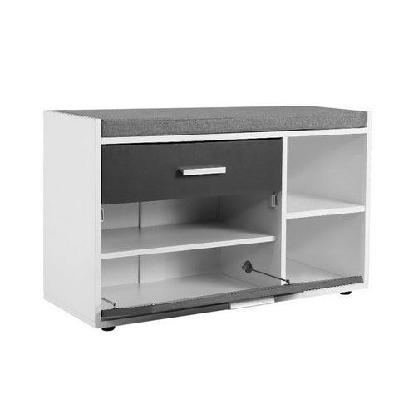 shoe cabinet bench shoes storage organiser rack wooden cupboard fabric seat adjustable shelf