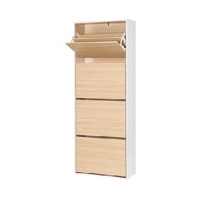 shoe rack cabinet 24 pairs adjustable shelf pine