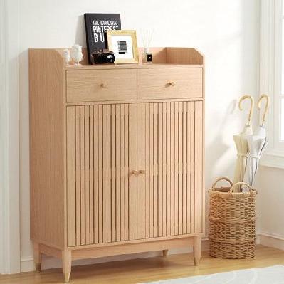 shoe rack cabinet 4-tier 16 pairs pine