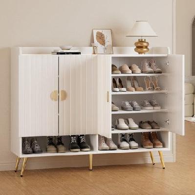 shoe rack cabinet 5 tiers 30 pairs white