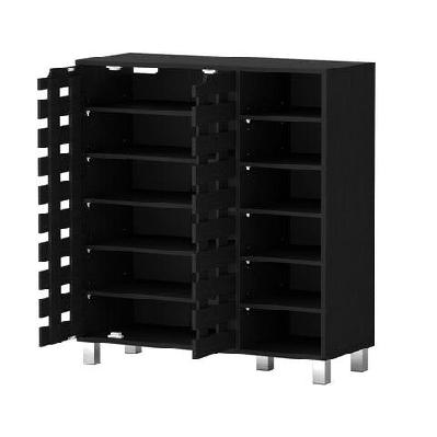 shoe rack cabinet 6 tier storage shelf black