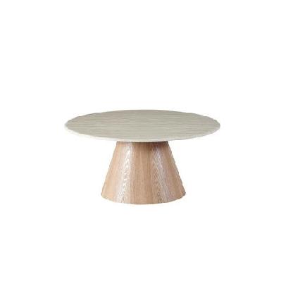 sibley artificial marble round coffee tea table white travertine