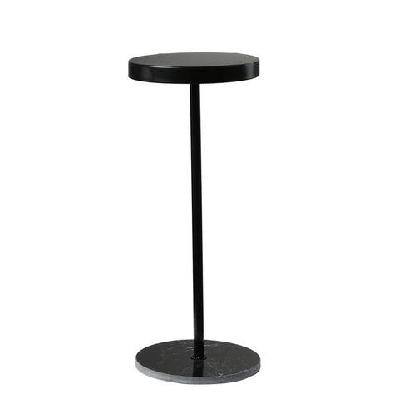round side table | small marble style lightweight - black
