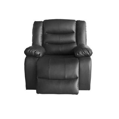 single seater recliner sofa chair in faux leather lounge couch armchair in black