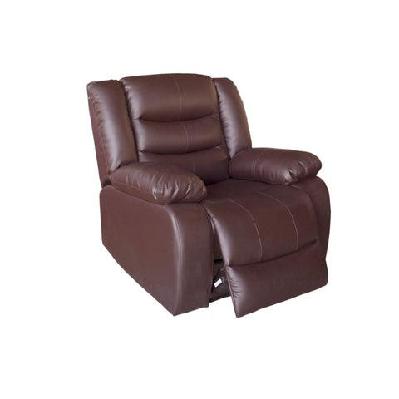 single seater recliner sofa chair in faux leather lounge couch armchair in brown