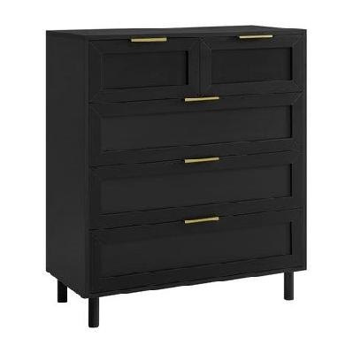 sky chest of 5-drawers tallboy storage cabinet black