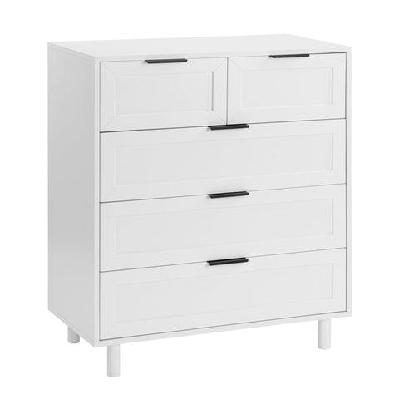 sky chest of 5-drawers tallboy storage cabinet white