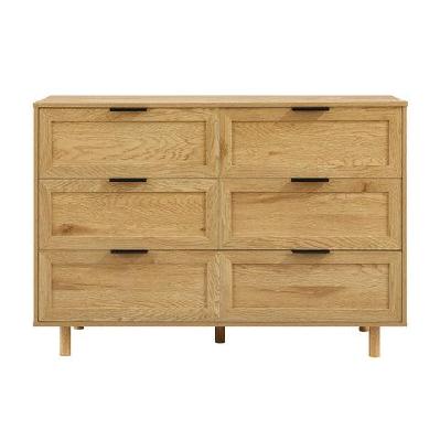 sky wooden dresser chest of 6-drawers storage cabinet oak
