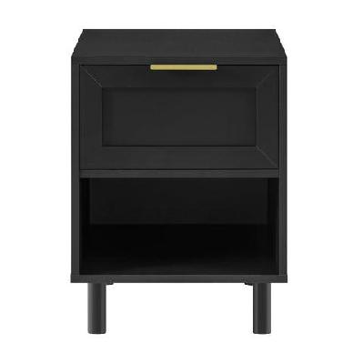 sky wooden nightstand bedside table 1-drawer black