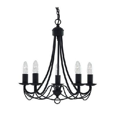 solaris modern luxury chandelier light pendant lamp - black