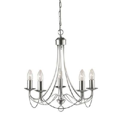 solaris modern luxury chandelier light pendant lamp - satin chrome