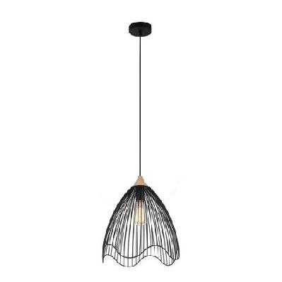 spiaggia pendant lamp light interior es black wire cone with wavy edge od400mm