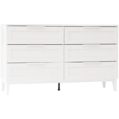 stanley modern classic wooden chest of 6-drawers dresser storage cabinet - white