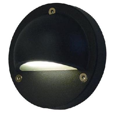 step wall light surface mounted 12v 1w round black 3000k ip44 eyelid od104mm 105lm