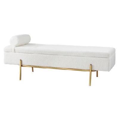 storage ottoman bed 140cm pillow boucle fabric