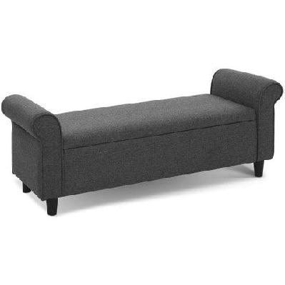 storage ottoman blanket box 126cm linen fabric arm foot stool couch large