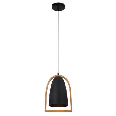 swing pendant lamp light interior es matte black ellipse with wood frame od230mm