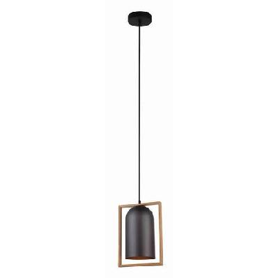 swing pendant lamp light interior es matte black oblong with wood frame od230mm