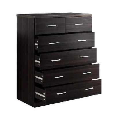 tallboy 6 drawers storage cabinet - walnut