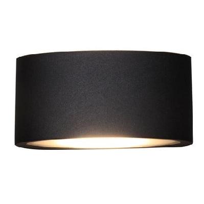 tama wall light surface mounted up/down 6.8w curved black 3000k ip54 605lm