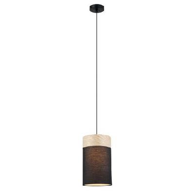 tambura pendant lamp light interior es black cloth small oblong with wood highlight od150mm