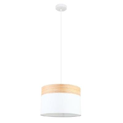 tambura pendant lamp light interior es white cloth medium round with wood highlight od300mm