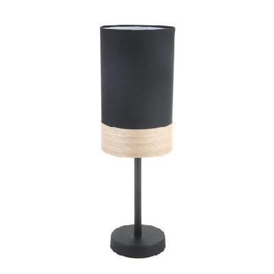 tambura table lamp es small black cloth oblong od150mm with blonde wood