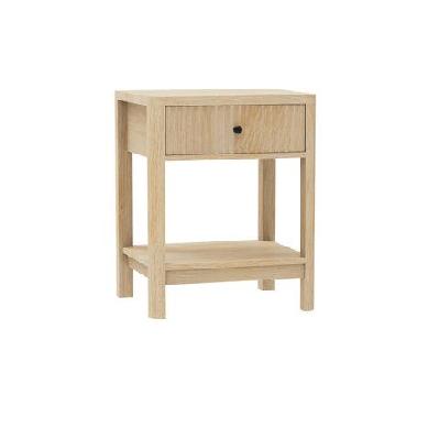 theo open shelf nightstand bedside table 1-drawer oak