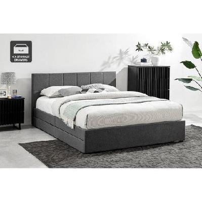 theodore storage bed frame with drawers - king charcoal king
