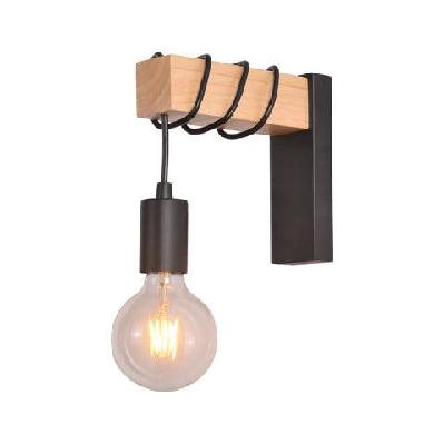 tibery modern elegant wall lamp reading light - black and natural