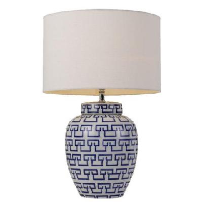 ting modern table desk lamp light fabric ceramic blue white