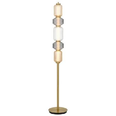 torso modern standing floor lamp light metal glass brass polished