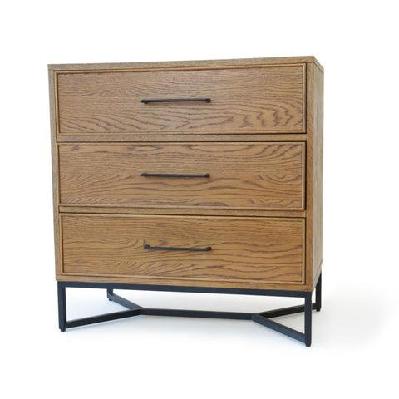 toulouse french marquetry chest of 3-drawers tallboy storage cabinet - oak