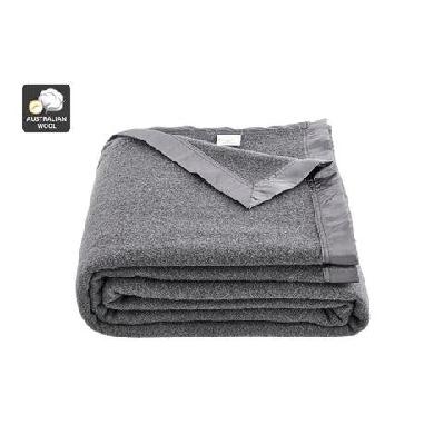 trafalgar 100% australian wool blanket - charcoal, queen/king