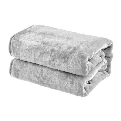 trafalgar plush mink blanket - silver, queen/king queen/king