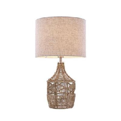 trinity modern elegant table lamp desk light - hemp and natural