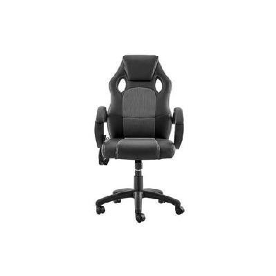 trooper pu leather office computer work task gaming massage chair - black/grey grey