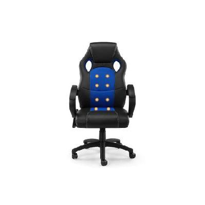 trooper pu leather office computer work task gaming massage chair - blue blue