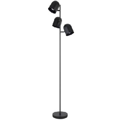 turin modern standing floor lamp light metal black satin