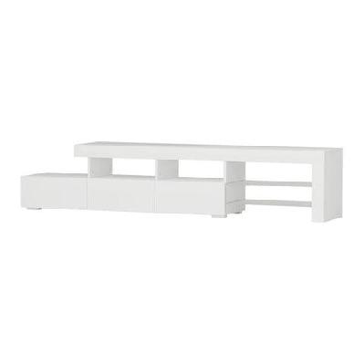 tv cabinet entertainment unit stand rgb led gloss furniture 215cm white