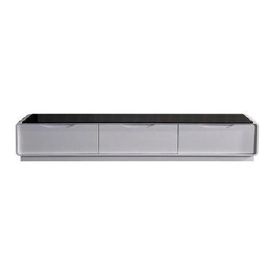 tv cabinet with 3 storage drawers with high glossy assembled entertainment unit in black and white colour