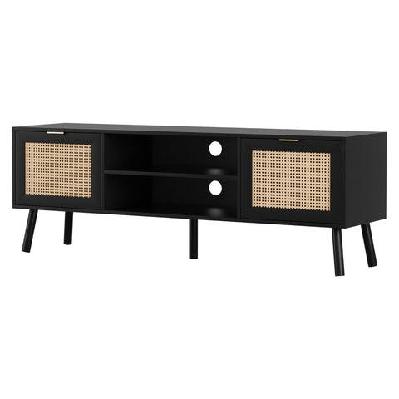 tv unit 150cm storage cabinet black