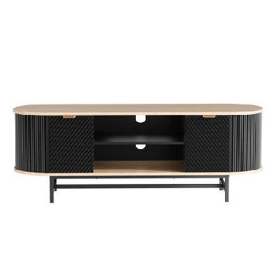 tv unit entertainment unit storage cabinet black pine