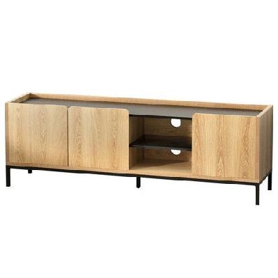 tv unit entertainment unit storage cabinet shelf 160cm pine