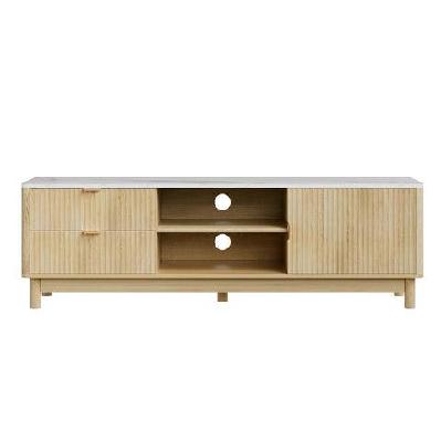tv unit entertainment unit storage drawer shelf 150cm pine