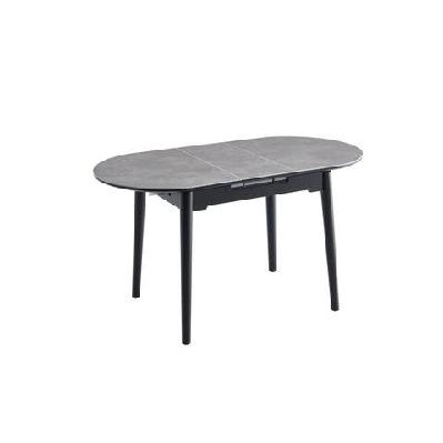 tyron oval extension wooden ceramic dining table 110-140cm - greystone ceramic